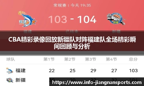 CBA精彩录像回放新疆队对阵福建队全场精彩瞬间回顾与分析